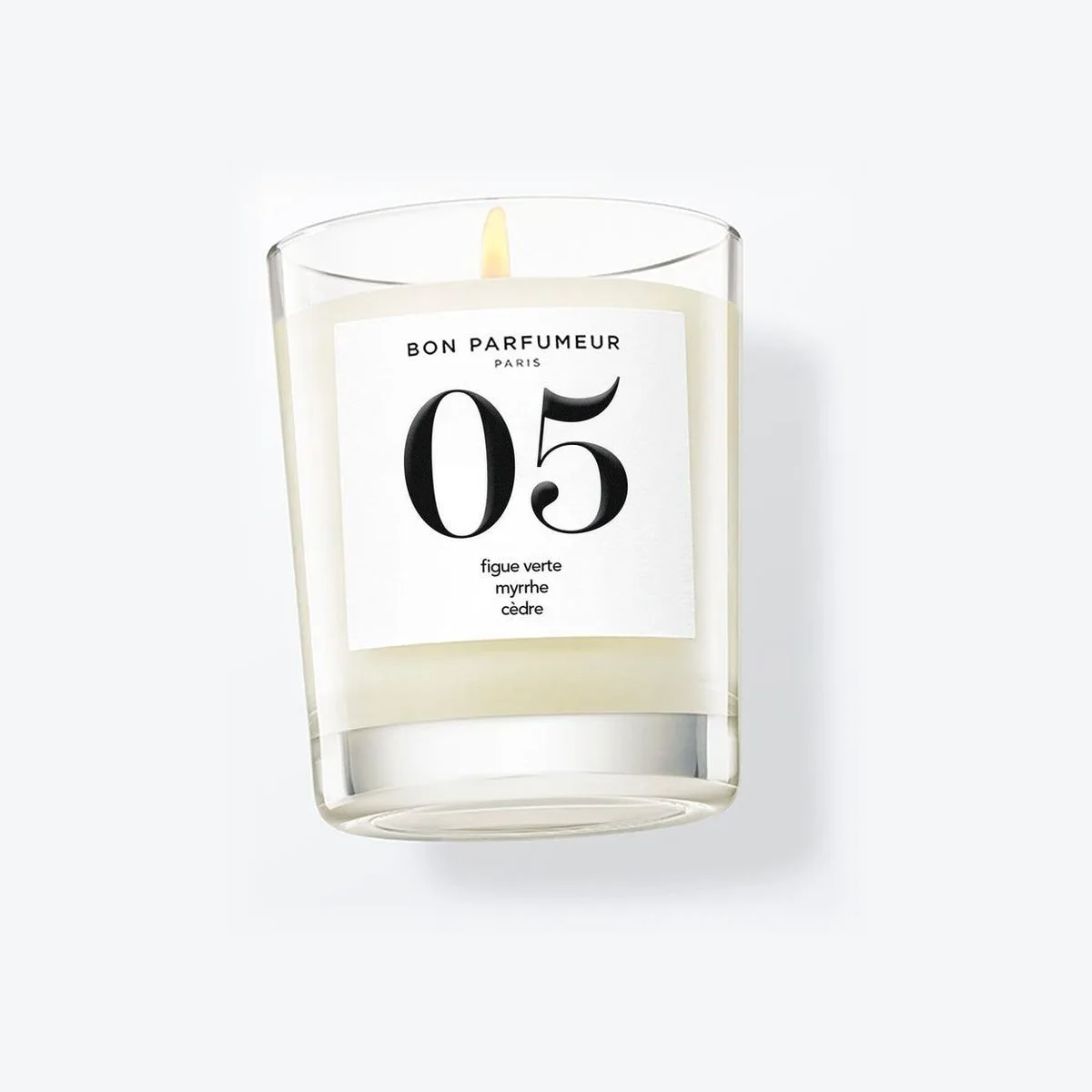 Bon Parfumeur Small Candle 05 with green fig, myrrh, and cedar